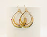 precious stone gold double hoop earrings