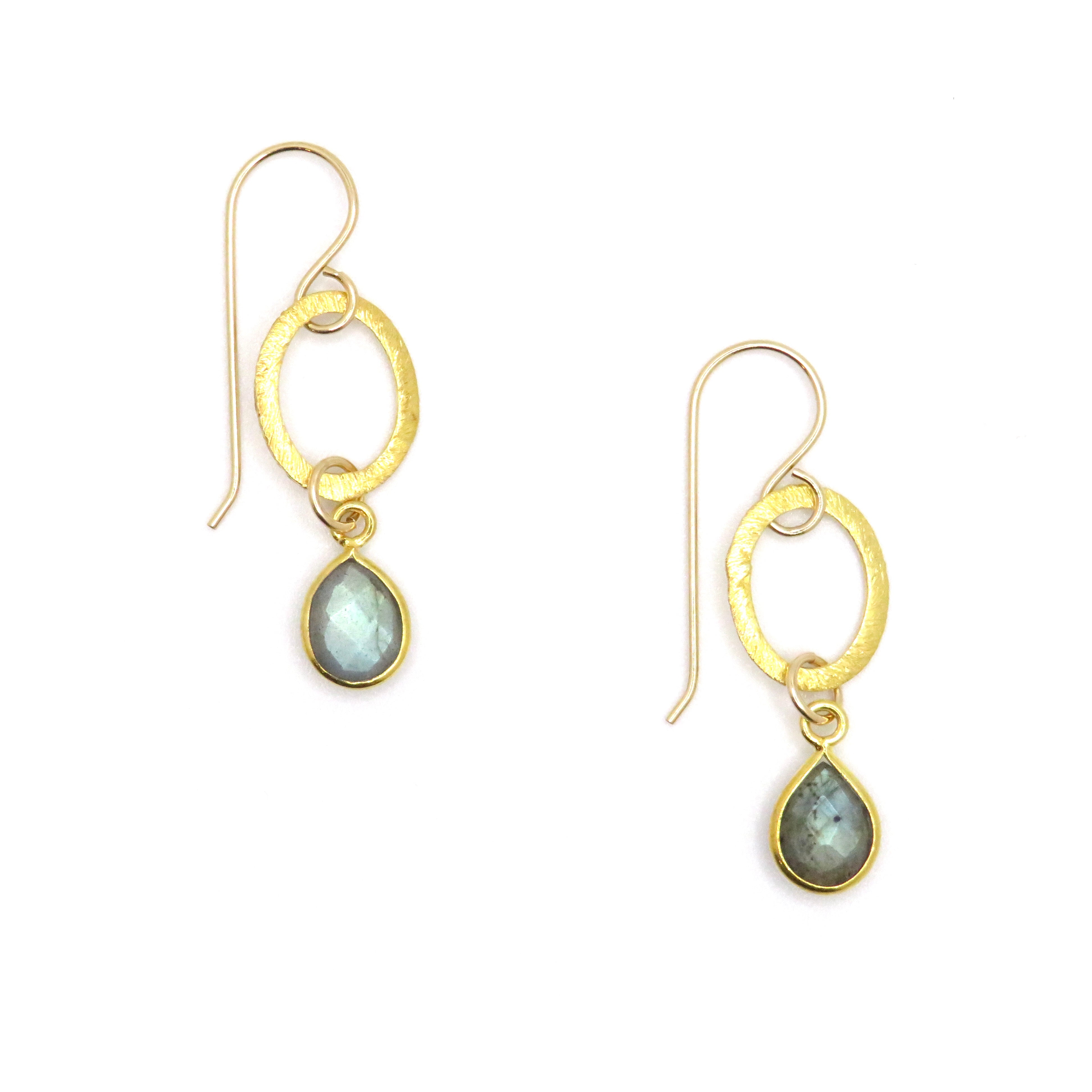 Moonstone and Brushed Oval Vermeil