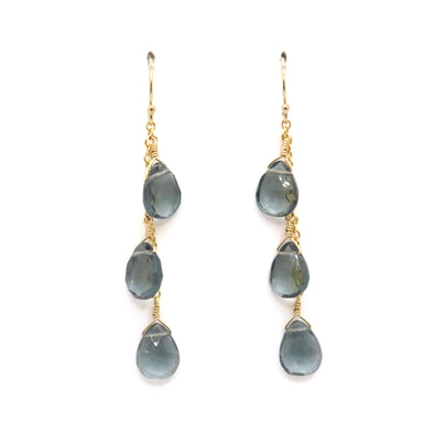blue quartz waterfall earrings