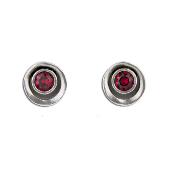red crystal stud earrings