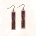 copper purple rectangle earrings