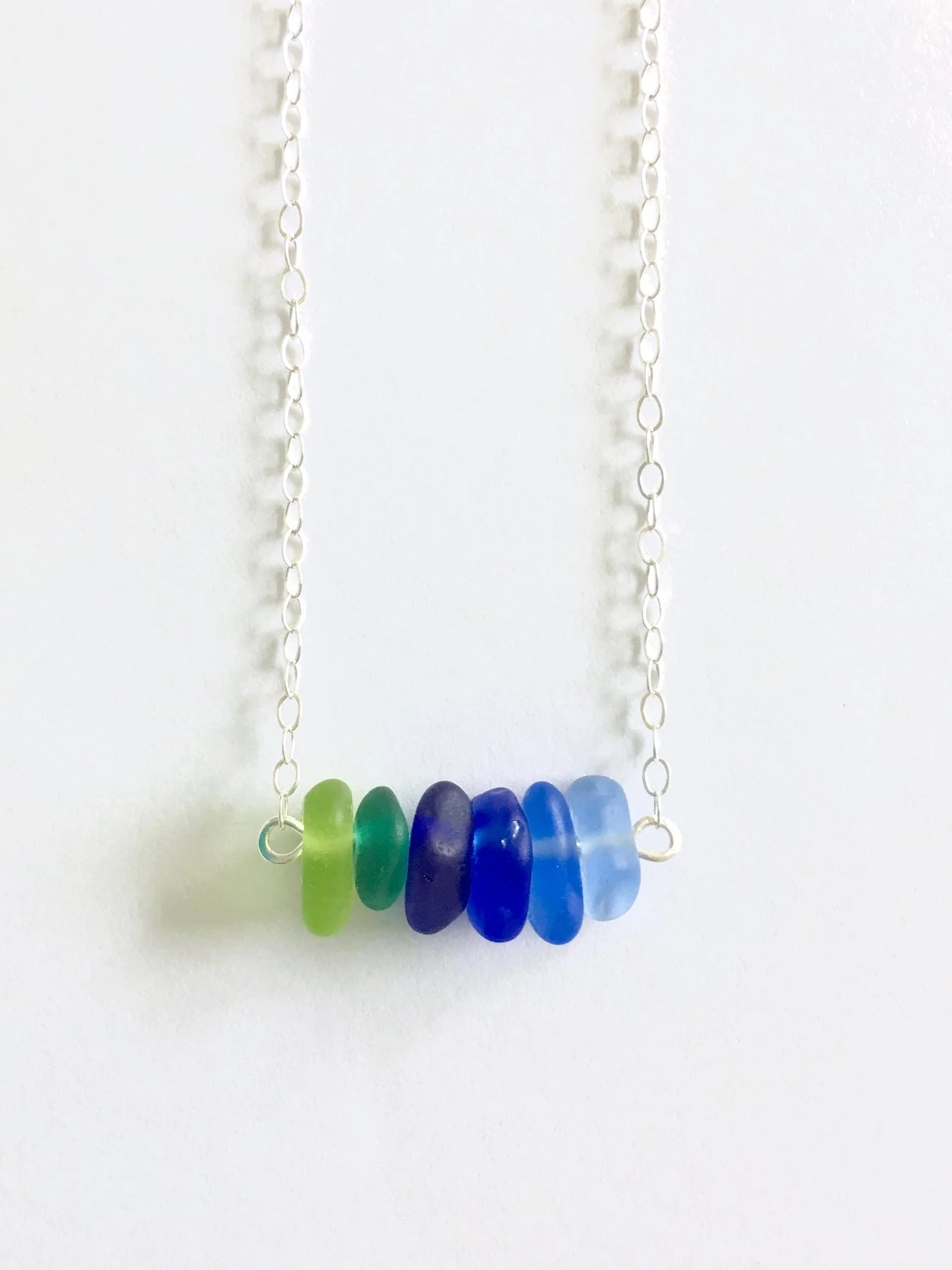 blue sea glass necklace