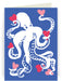 Octopus Valentines greeting card