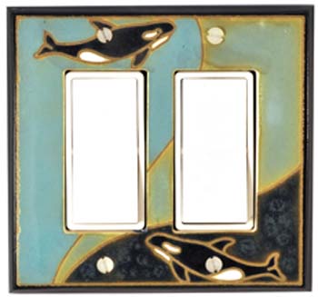 Orca double wide ceramic light switch plate