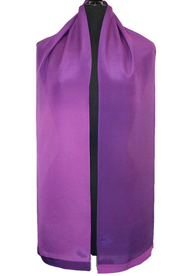 purple long silk scarf