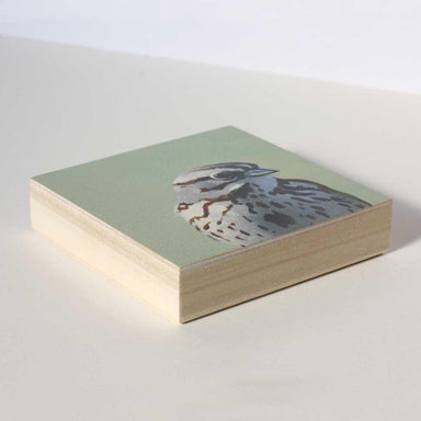 bird art print on wood