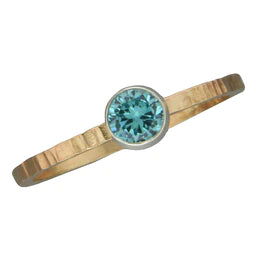 blue Cubic Zirconia gold Ring