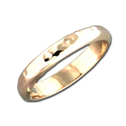 Low Dome Hammered Band Ring