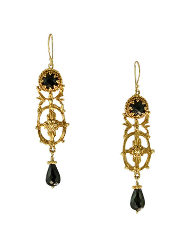  black onyx 18k earrings