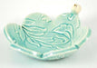 Aqua ceramic bird bowl