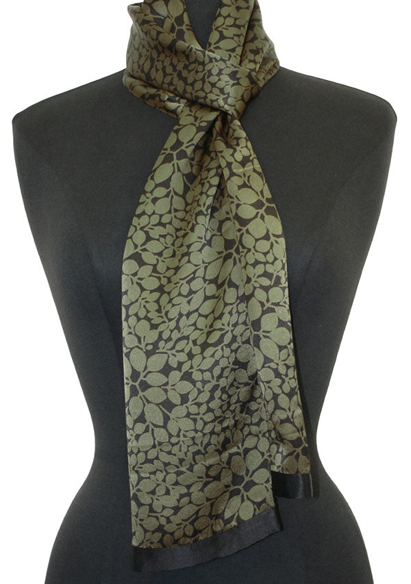 green long silk scarf