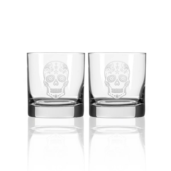 sugar skull cocktail glass