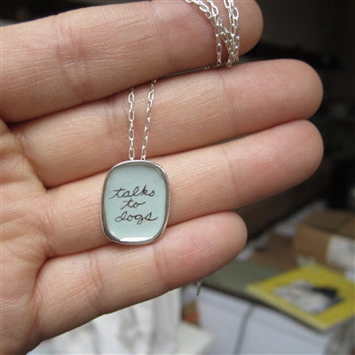 talks to cats silver necklace