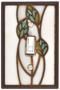 leaves ceramic light switch plate single wide