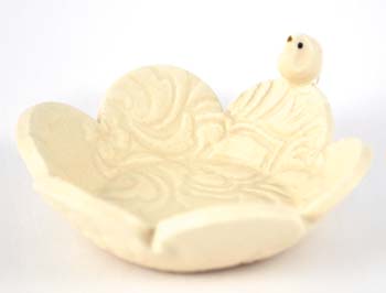 White ceramic bird bowl