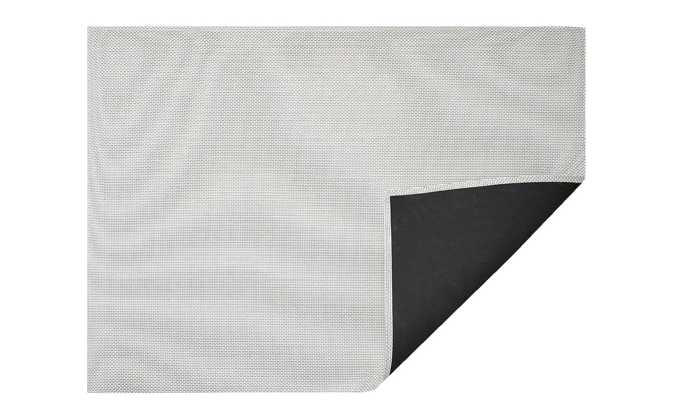 White Chilewich basketweave floor mat